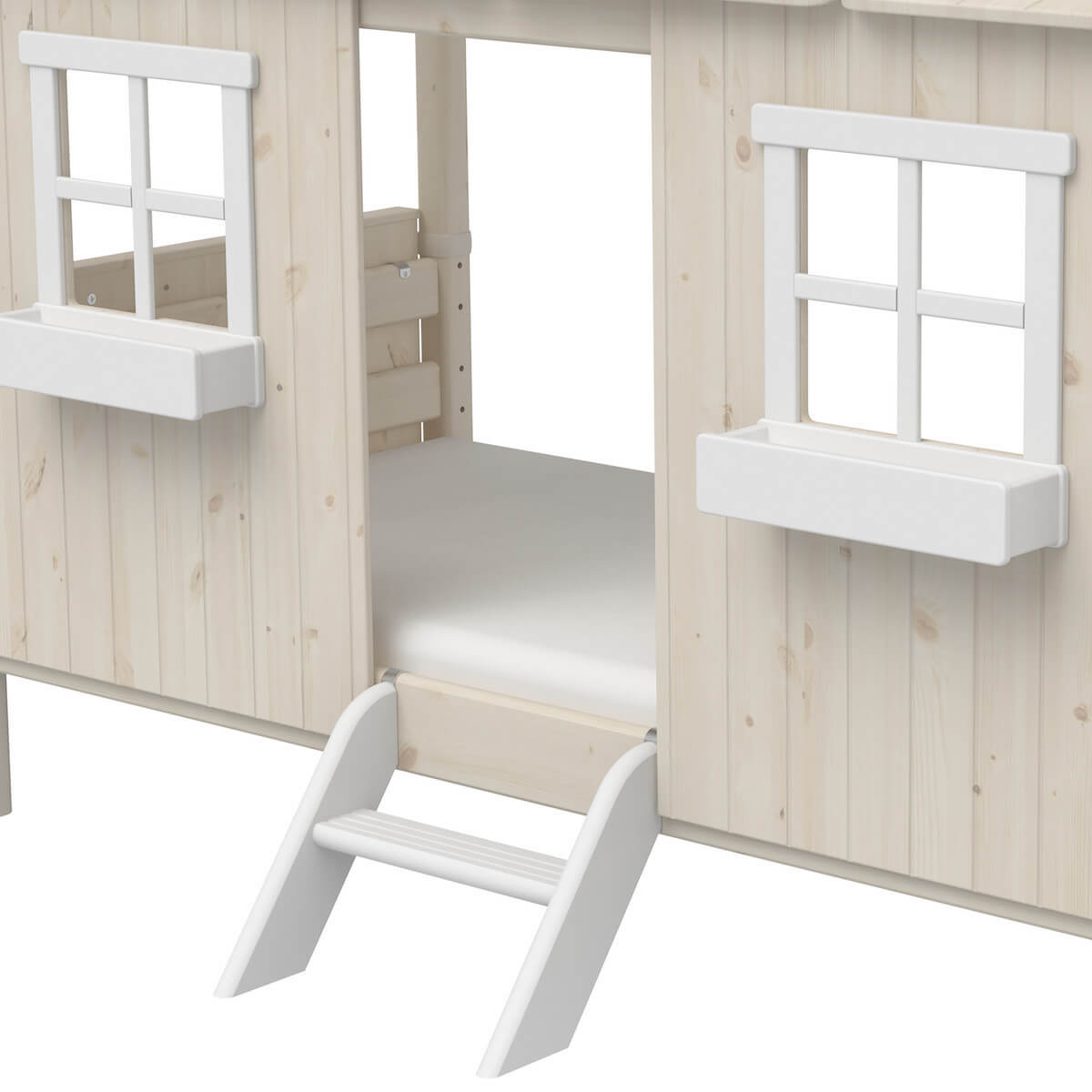 Cama individual evolutiva cabaña 90x200cm 1/1 PLAY HOUSE CLASSIC Flexa blanco cal