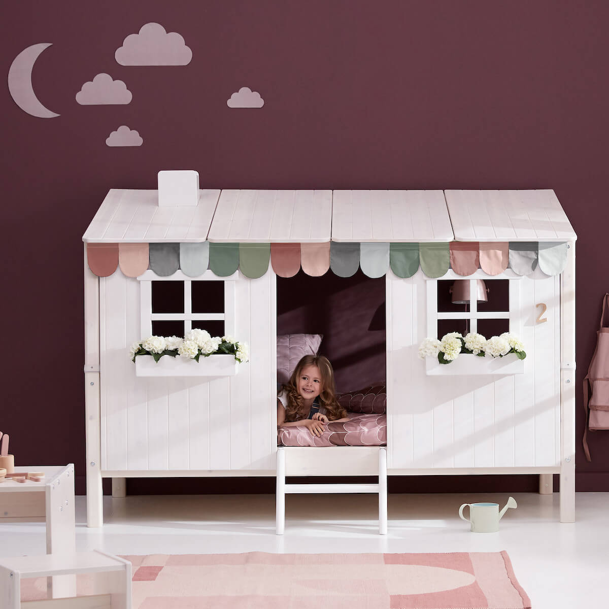 Cama individual evolutiva cabaña 90x200cm 1/1 PLAY HOUSE CLASSIC Flexa blanco cal
