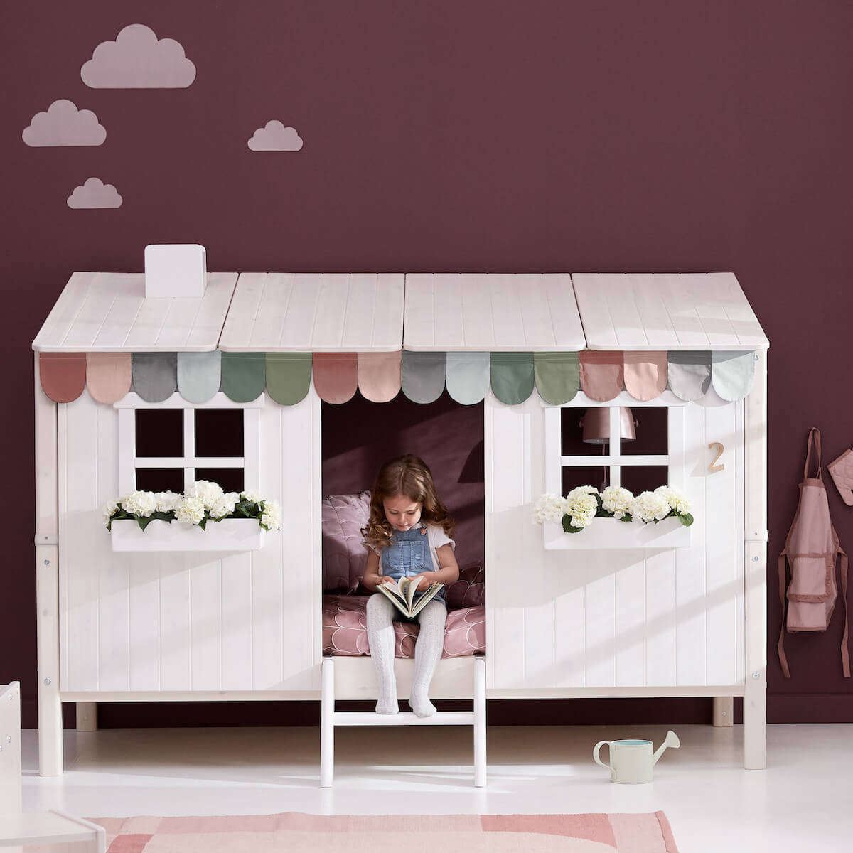 Cama individual evolutiva cabaña 90x200cm 1/1 PLAY HOUSE CLASSIC Flexa blanco cal