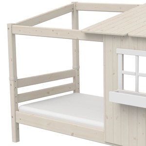 Cama individual evolutiva cabaña 90x200cm 1/2 PLAY HOUSE CLASSIC Flexa blanco cal