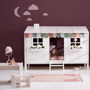 Cama individual evolutiva cabaña 90x200cm 1/2 PLAY HOUSE CLASSIC Flexa blanco cal