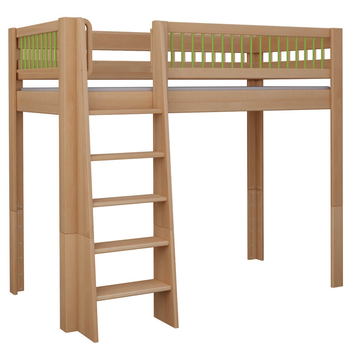 Cama Kubu alta DELUXE de Breuyn natural-verde