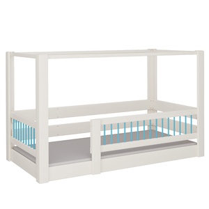 Cama Kubu con dosel DELUXE de Breuyn blanqueada-azul