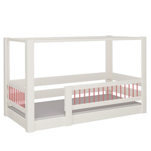 Cama Kubu con dosel DELUXE de Breuyn blanqueada-rojo
