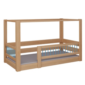 Cama Kubu con dosel DELUXE de Breuyn natural-azul