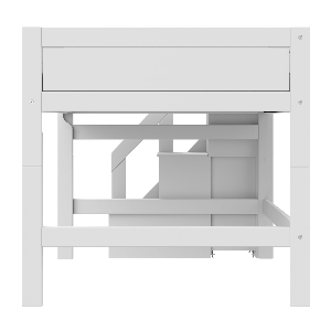 Cama media alta 120x200cm escalera cajones DELUXE Lifetime white