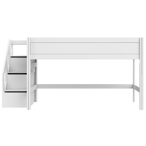 Cama media alta 120x200cm escalera cajones PREMIUM Lifetime white