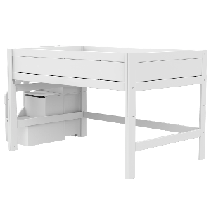 Cama media alta 120x200cm escalera cajones PREMIUM Lifetime white