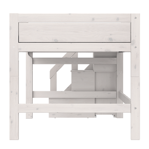 Cama media alta 120x200cm escalera cajones PREMIUM Lifetime whitewash