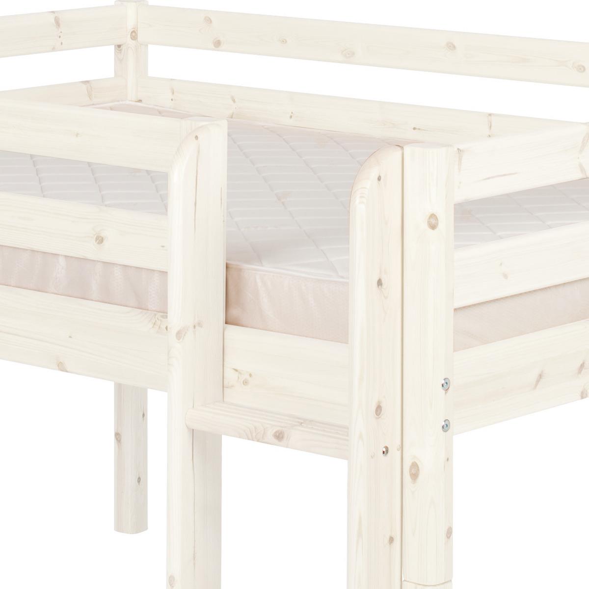 Cama media alta 140x200cm escalera recta CLASSIC de Flexa blanco cal