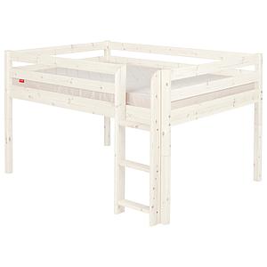 Cama media alta 140x200cm escalera recta CLASSIC de Flexa blanco cal