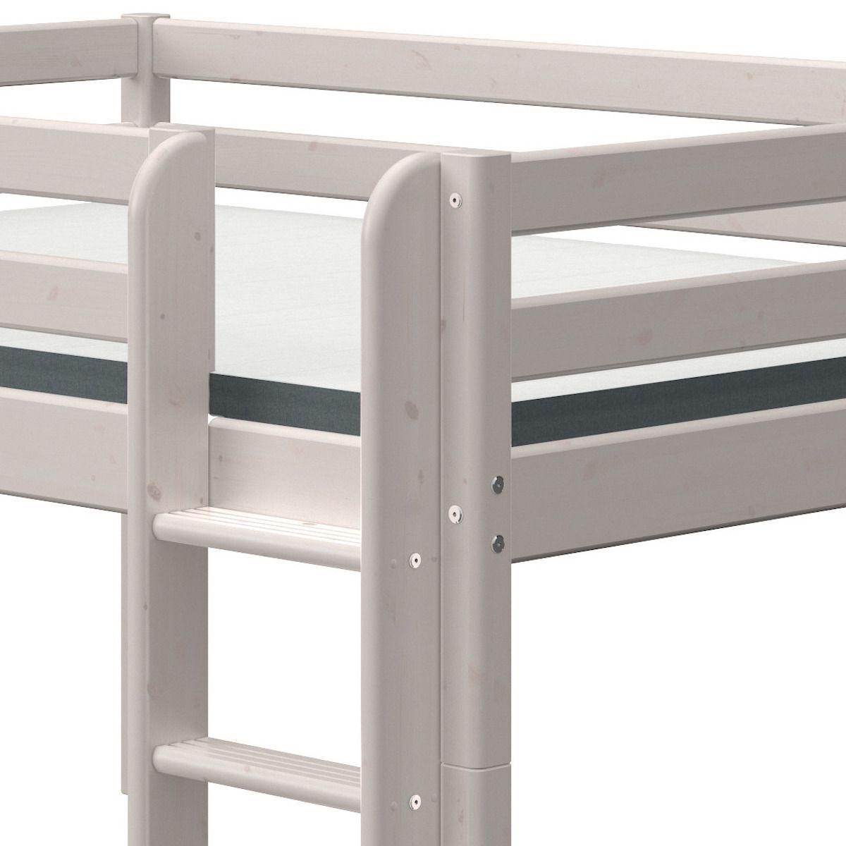 Cama media alta 140x200cm escalera recta CLASSIC Flexa grey washed