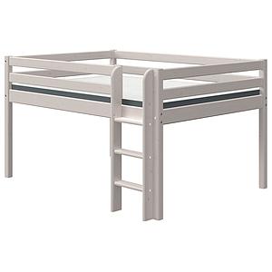 Cama media alta 140x200cm escalera recta CLASSIC Flexa grey washed
