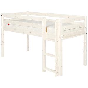 Cama media alta 90x200 CLASSIC Flexa escalera recta blanco cal