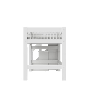Cama media alta 90x200cm escalera cajones BREEZE Somier Deluxe Lifetime blanco