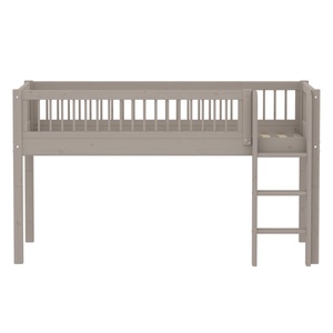 Cama media alta 90x200cm escalera recta-barrera barras CLASSIC Flexa grey washed