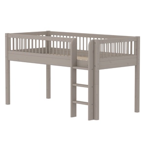 Cama media alta 90x200cm escalera recta-barrera barras CLASSIC Flexa grey washed
