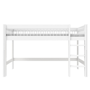 Cama media alta 90x200cm escalera recta BREEZE Lifetime blanco