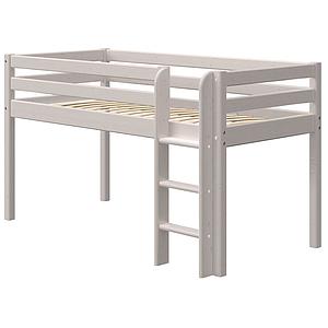 Cama media alta 90x200cm escalera recta CLASSIC Flexa grey washed