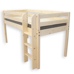 Cama media alta 90x200cm escalera recta CLASSIC RAW Flexa pino