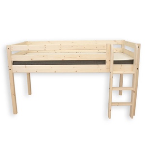 Cama media alta 90x200cm escalera recta CLASSIC RAW Flexa pino