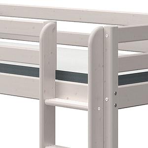 Cama media alta 90x200cm escalera recta-tobogán CLASSIC Flexa grey washed