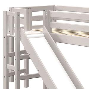 Cama media alta 90x200cm plataforma tobogán CLASSIC de Flexa grey washed