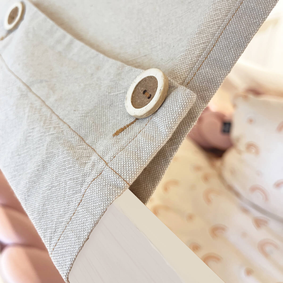 Cama media alta-casa techo-textil KASVA haya lacado blanco
