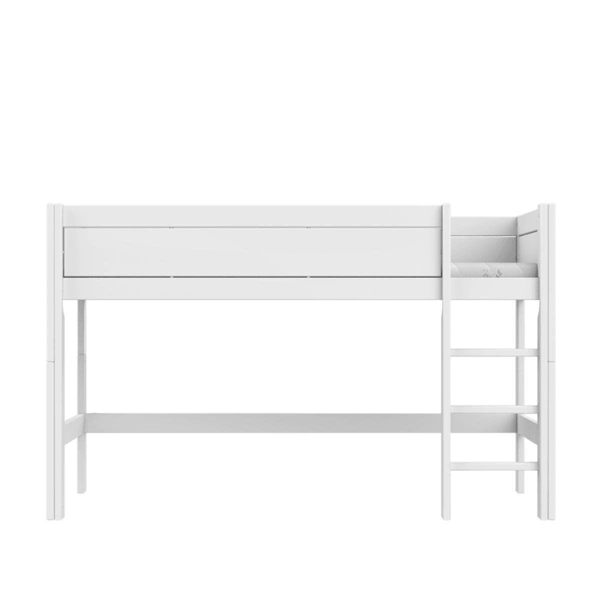 Cama media alta-escalera recta 90x200cm somier DELUXE Lifetime blanco