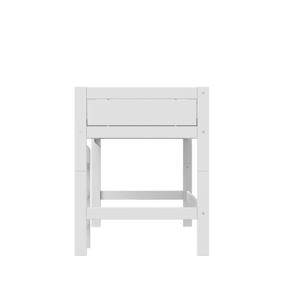 Cama media alta-escalera recta 90x200cm somier DELUXE Lifetime blanco