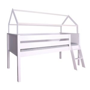 Cama media alta-techo casa KASVA haya lacado blanco