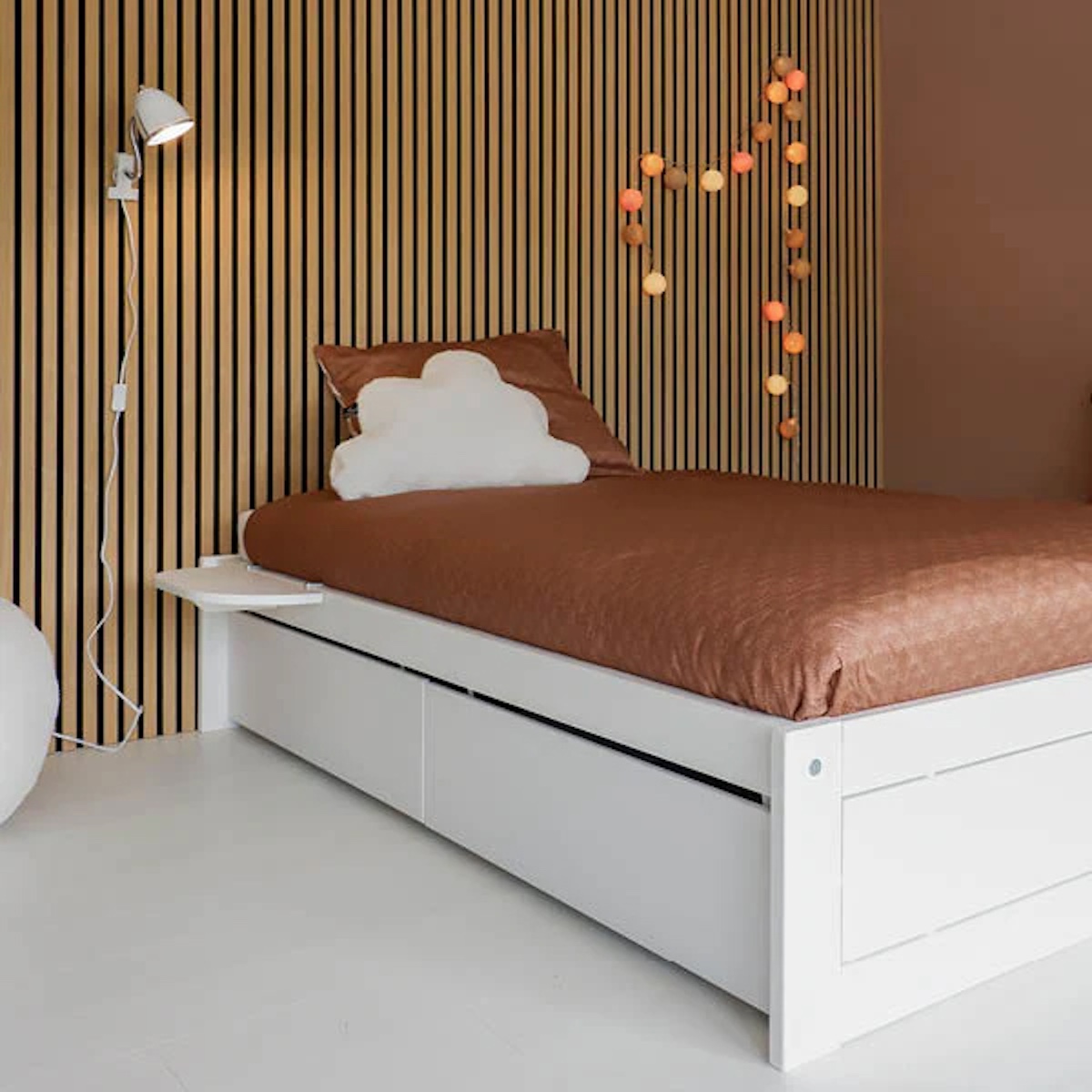 Cama Montessori 120x200cm somier Premiun Lifetime blanco