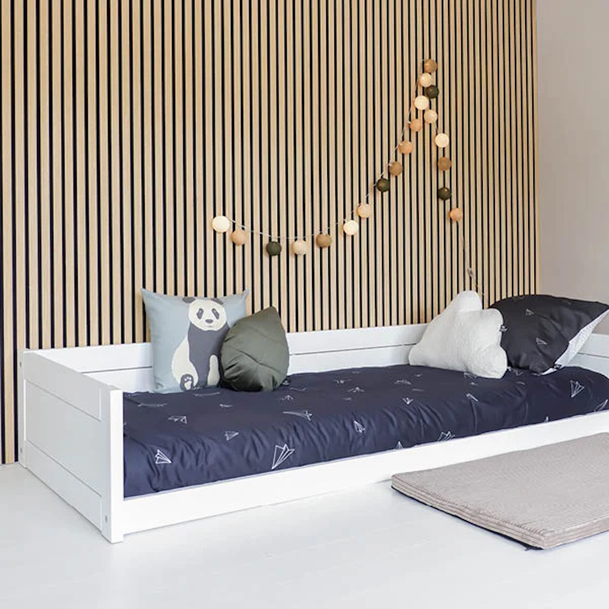 Cama Montessori 90x200cm somier Premiun Lifetime blanco