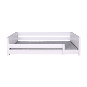 Cama montessori-barrera simple 90x200cm KASVA haya lacado blanco