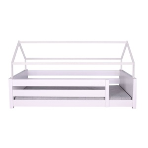 Cama montessori doble barrera-techo casa KASVA haya lacado blanco