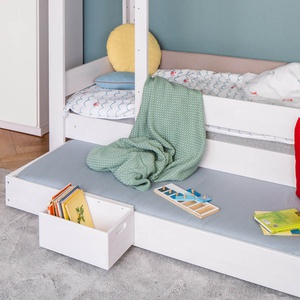 Cama nido con ruedas 90x185cm DESTYLE de Breuyn tintada en blanco