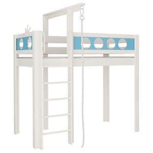 Cama Pirata alta cuerda DELUXE de Breuyn blanqueada-azul