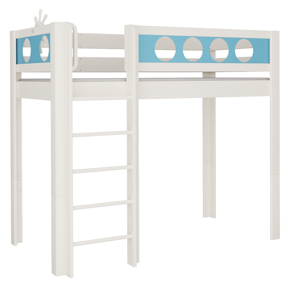 Cama Pirata alta DELUXE de Breuyn blanqueada-azul