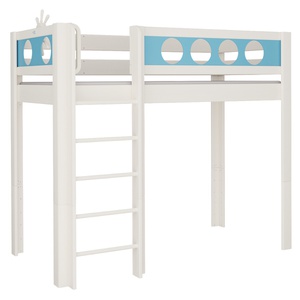 Cama Pirata alta DELUXE de Breuyn blanqueada-azul
