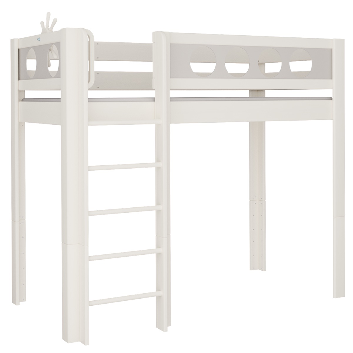 Cama Pirata alta DELUXE de Breuyn blanqueada-gris