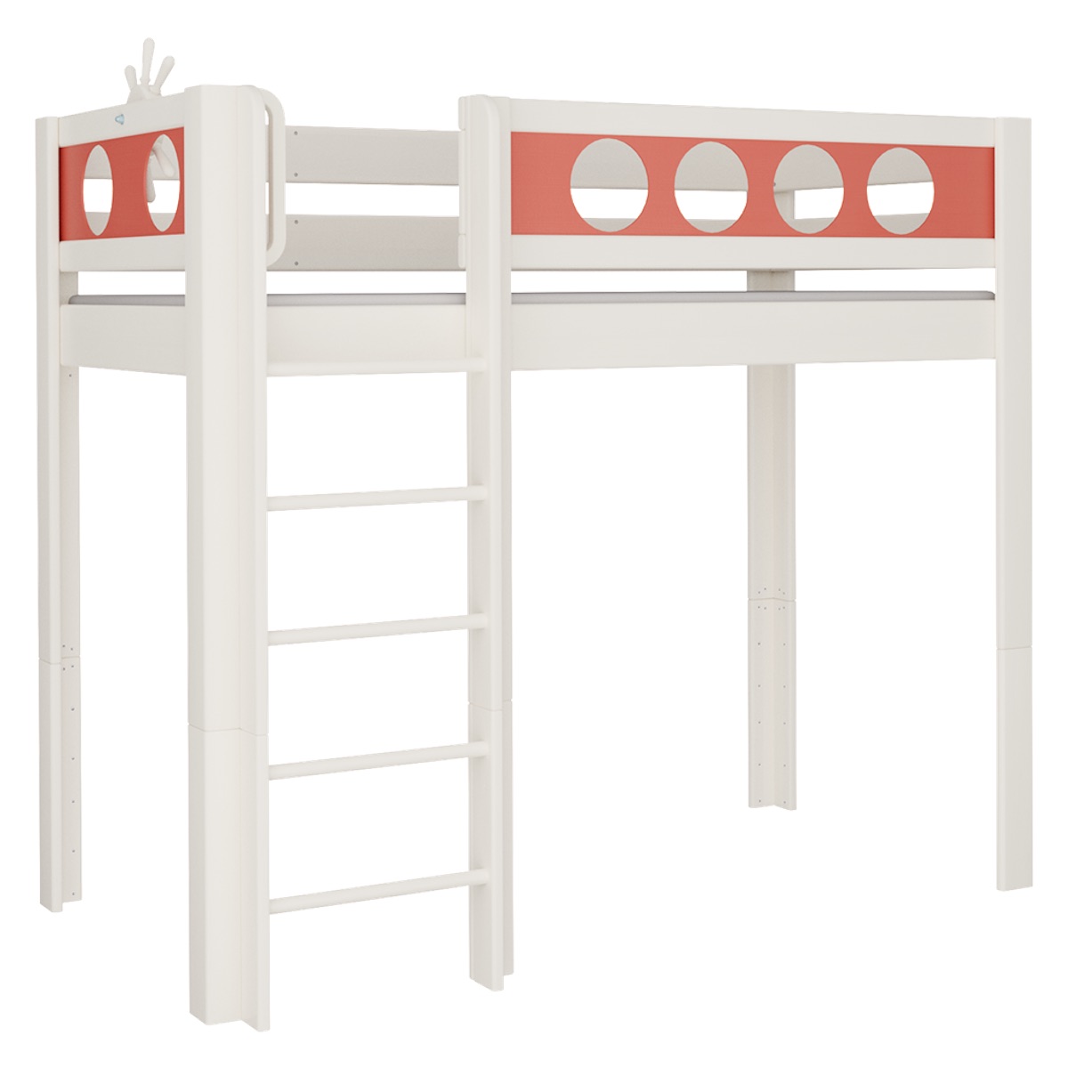 Cama Pirata alta DELUXE de Breuyn blanqueada-rojo