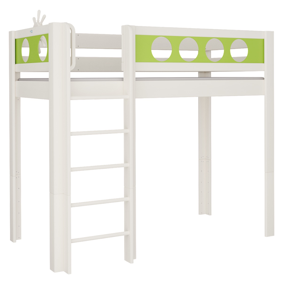 Cama Pirata alta DELUXE de Breuyn blanqueada-verde