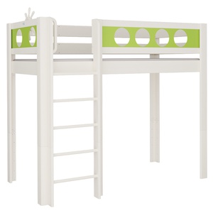 Cama Pirata alta DELUXE de Breuyn blanqueada-verde