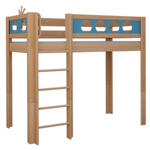 Cama Pirata alta DELUXE de Breuyn natural-azul