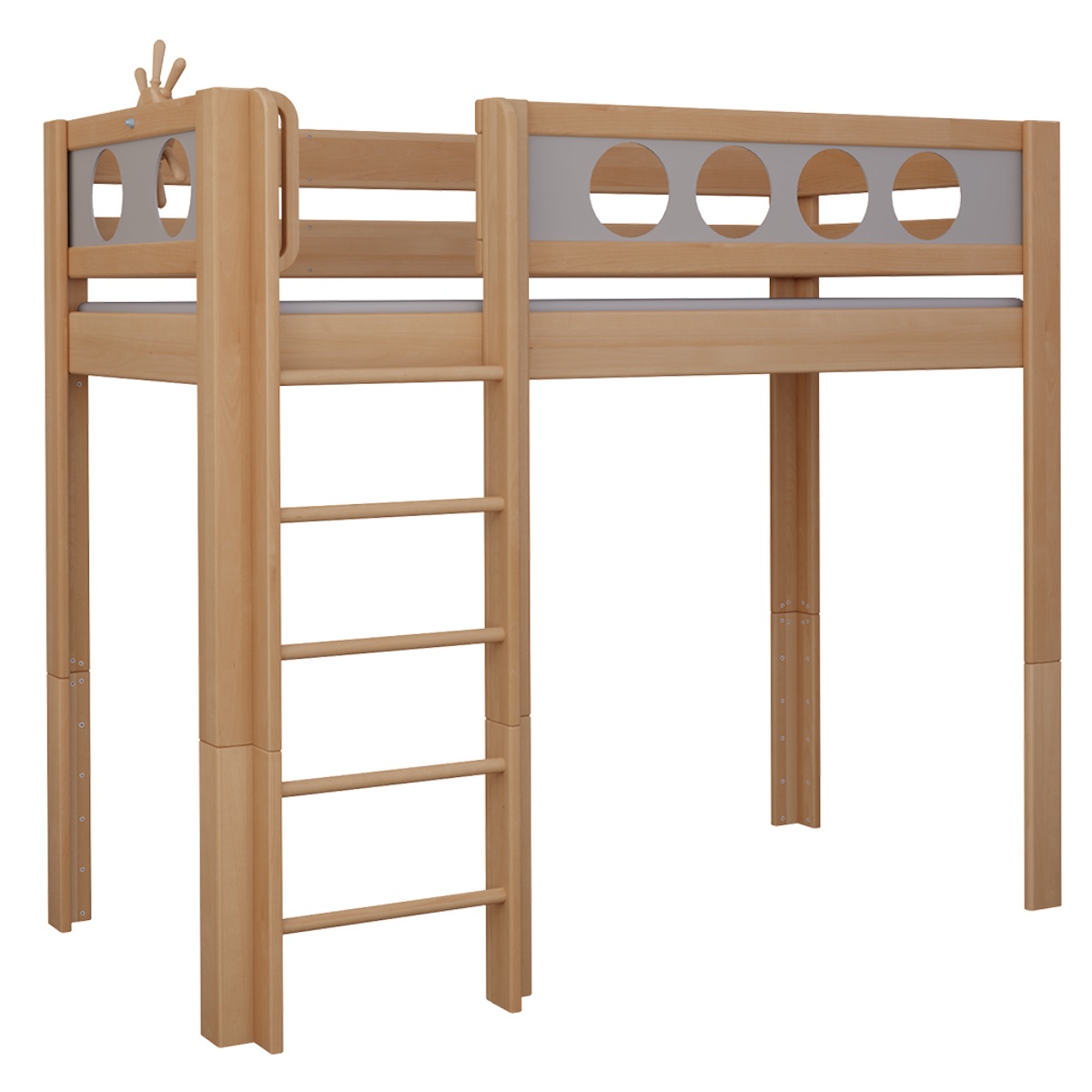 Cama Pirata alta DELUXE de Breuyn natural-gris