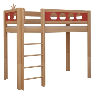 Cama Pirata alta DELUXE de Breuyn natural-rojo