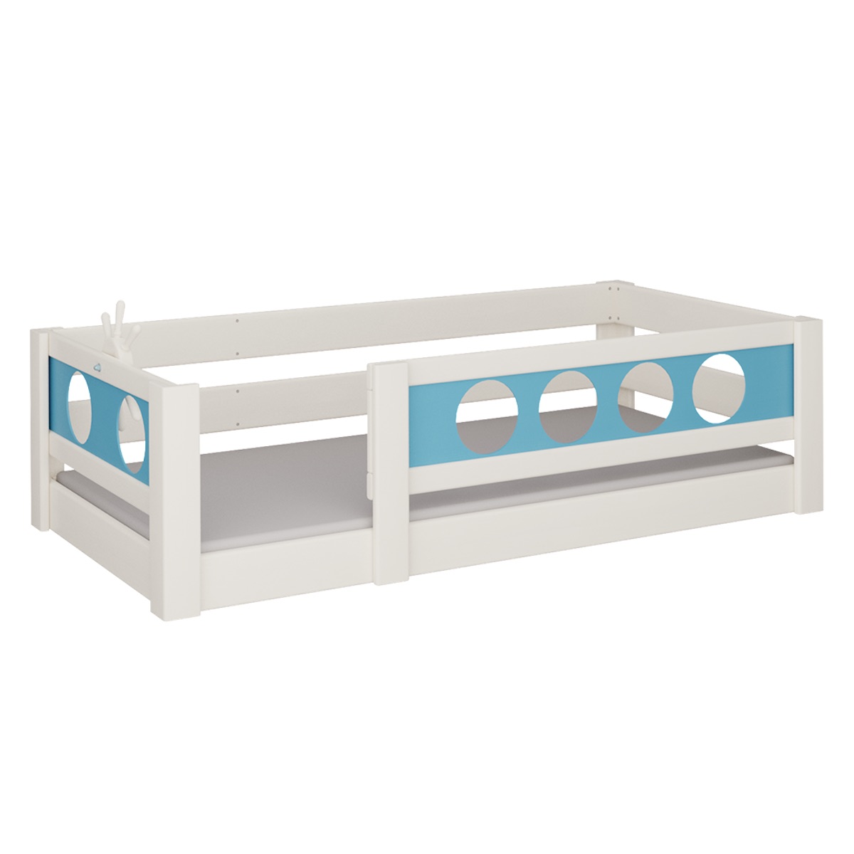 Cama Pirata baja DELUXE de Breuyn blanqueada-azul