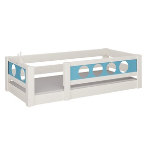 Cama Pirata baja DELUXE de Breuyn blanqueada-azul