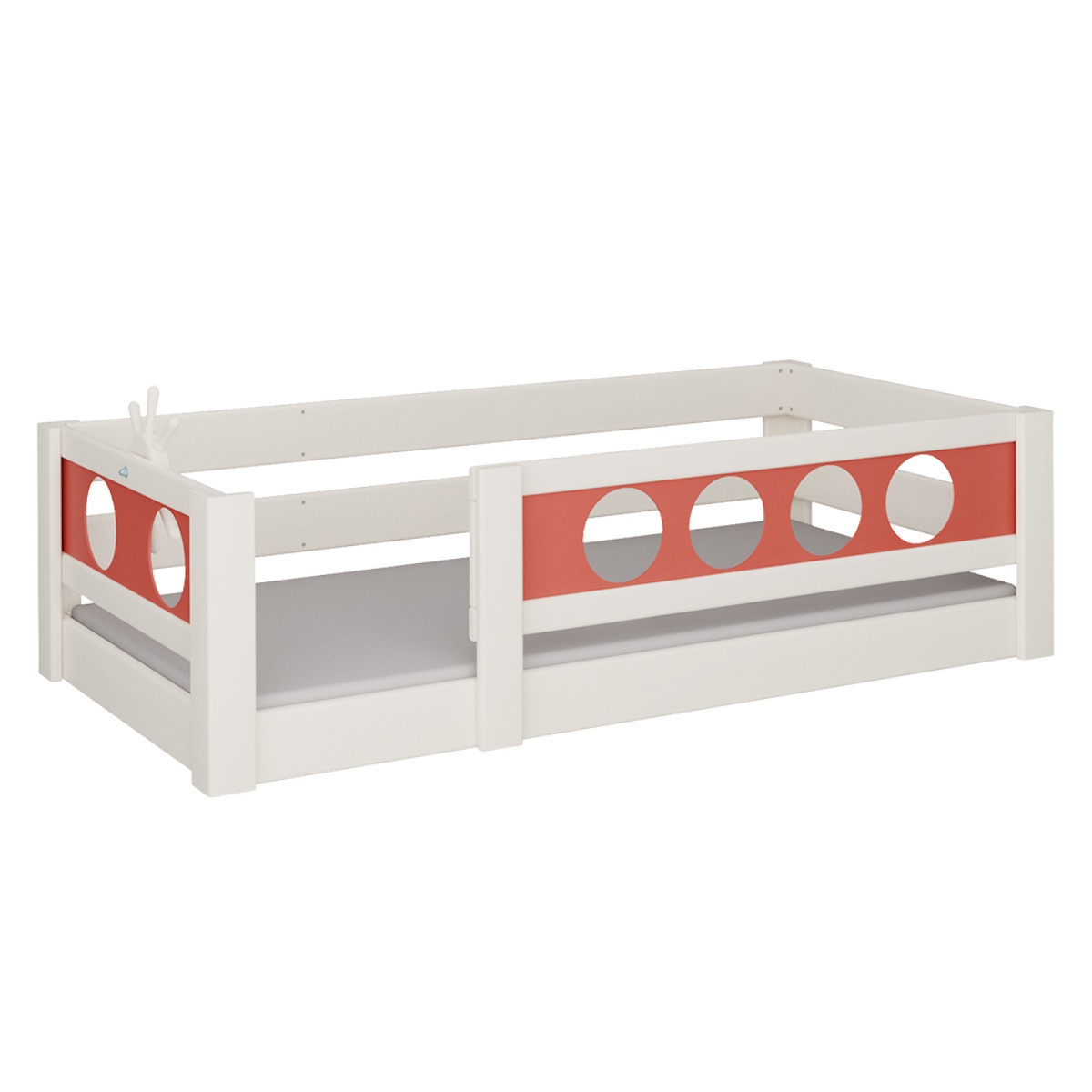 Cama Pirata baja DELUXE de Breuyn blanqueada-rojo