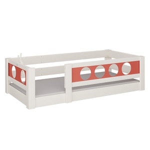Cama Pirata baja DELUXE de Breuyn blanqueada-rojo